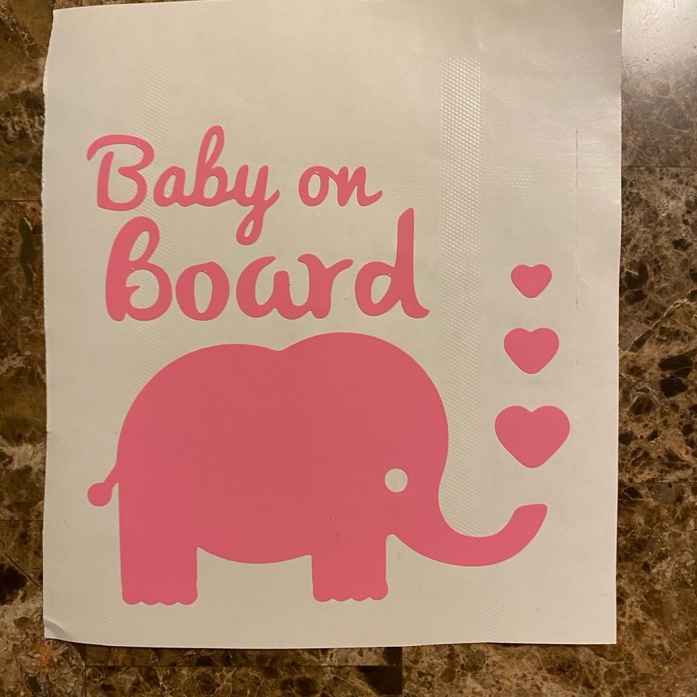 Baby on Board vinyl decal